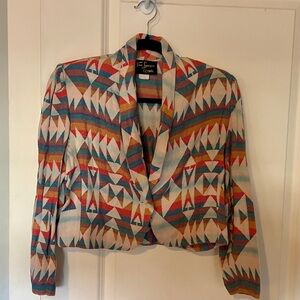Vintage Toni Garment for CC Magic Cropped Aztec Blazer (S–M)